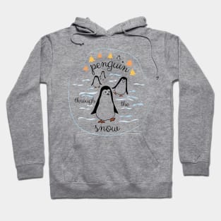 Penguin Through the Snow, Jingle Bells, for light backgrounds Hoodie